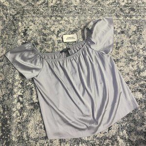 Forever 21 Silky Silver Off The Shoulder Top S